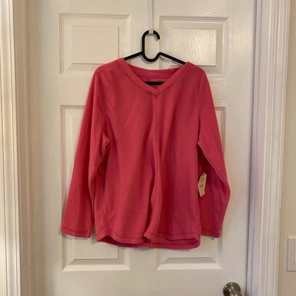 St. John's Bay Petite Classic V Neck Fleece Pullover Casual - Petites Large - Picture 1 of 5
